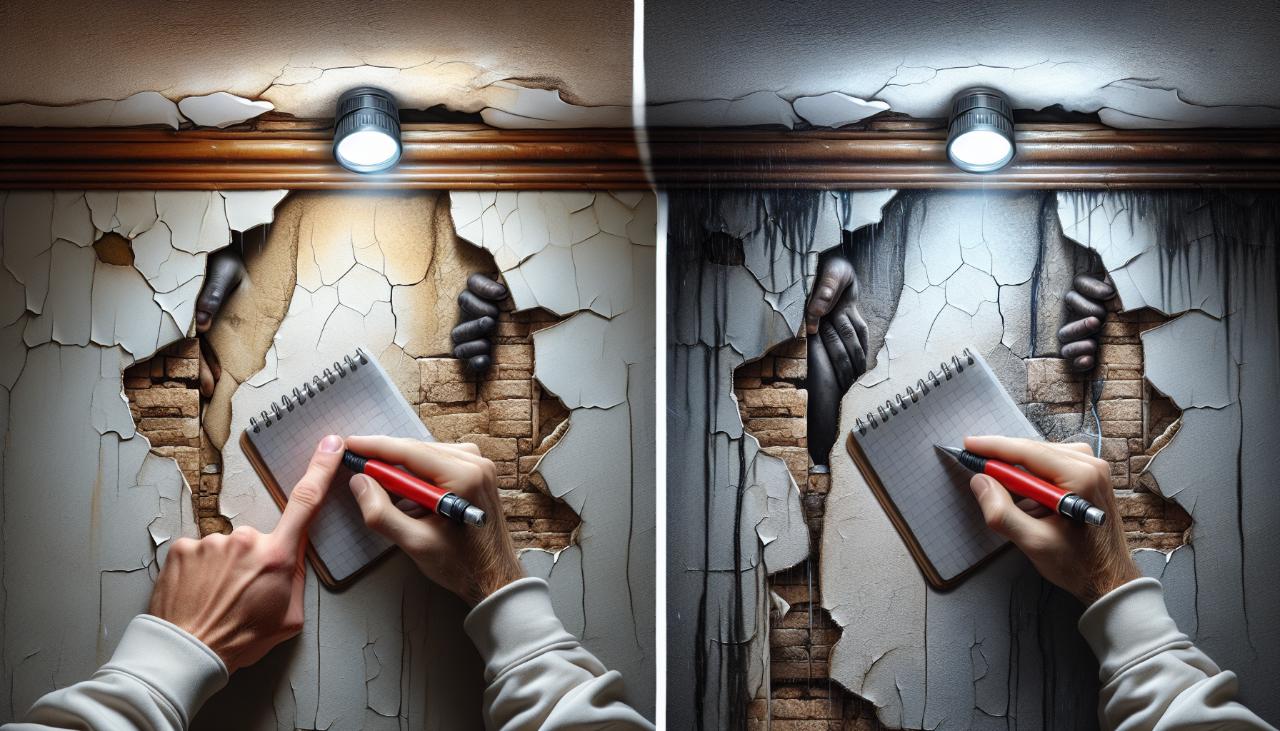 Inspecting Interior Walls and Ceilings for Cracks and Water Stains